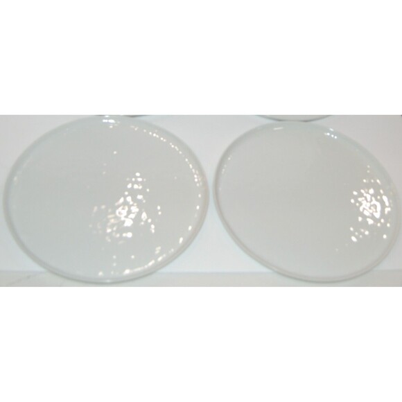 Lot of 4 Crate and Barrel Round Dinner Plates Mercer White Rippled Texture 11" - Picture 4 of 7